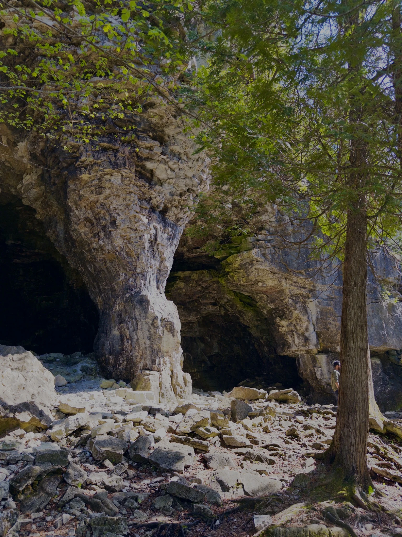 Bruce’s Caves limestone cave near Wiarton Willys Inn