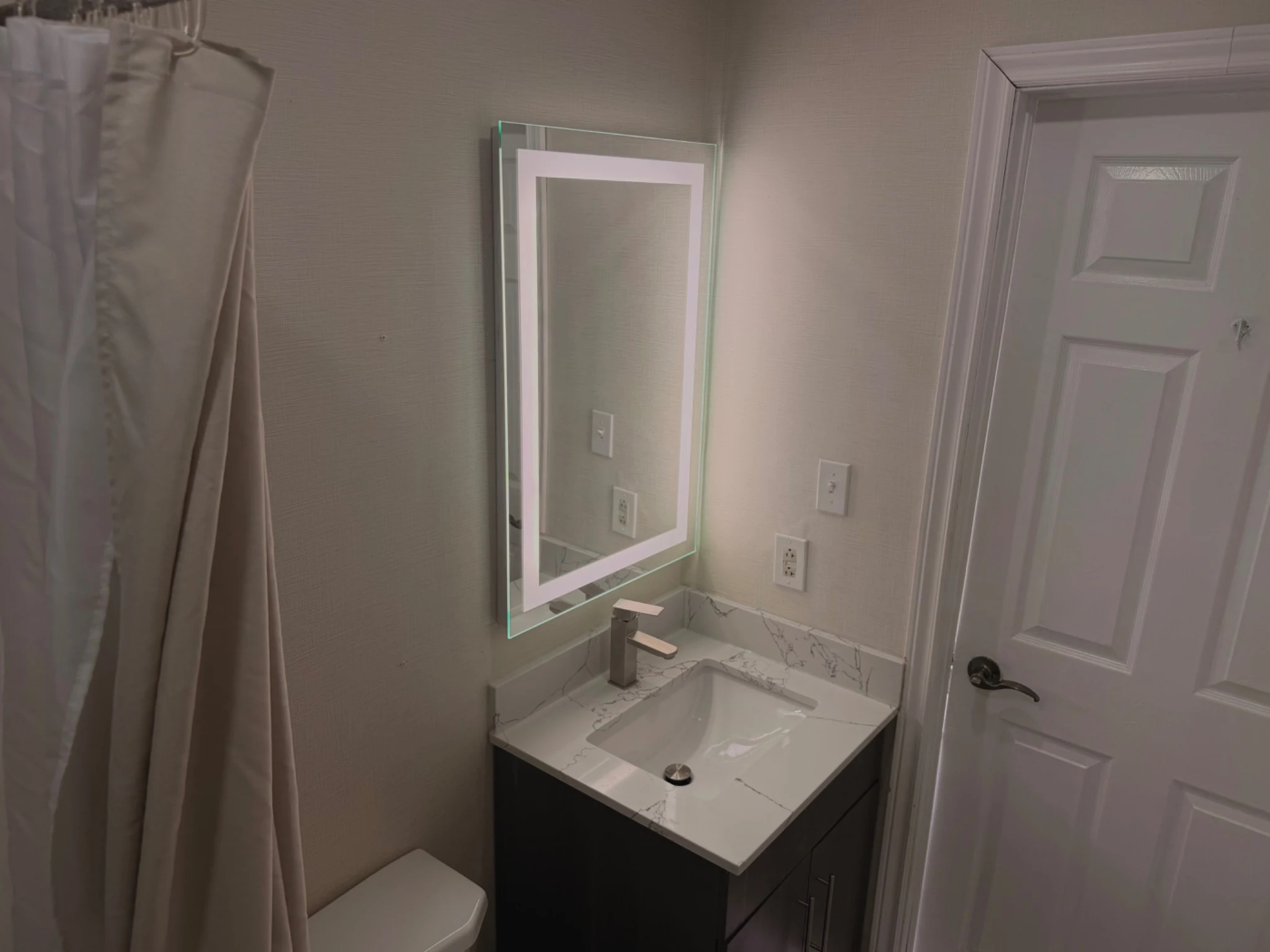 Bathroom vanity inside the Family Room